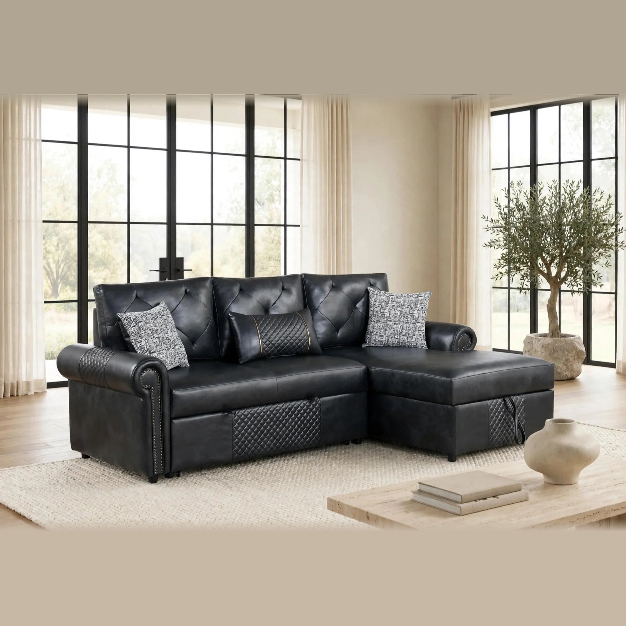 Bellina sectional - black